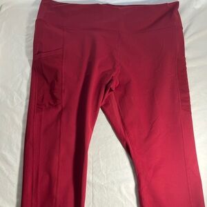 Red Fabletics Pants - PowerHold Size 4XL Mila High-Waisted With Pockets